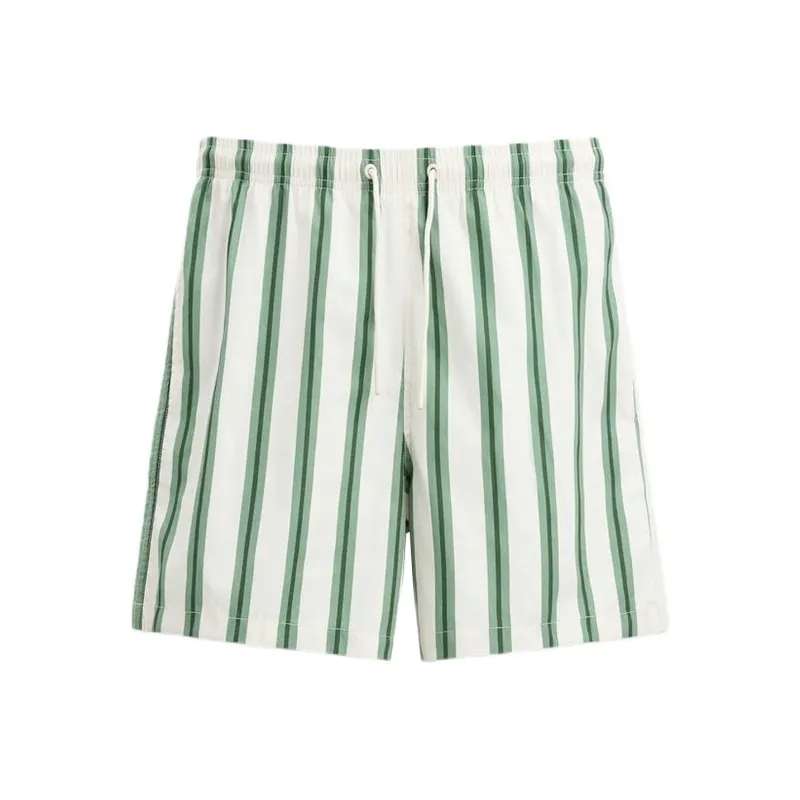 ZARA Swimming Shorts Men's White Green Stripes-0