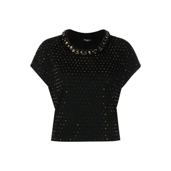 BALMAIN Crop Tops Women's Black