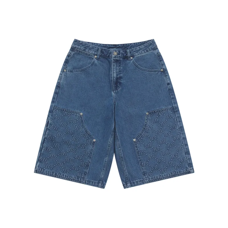 MLB MONOGRAM Reading Collection Denim Shorts Men Blue-0