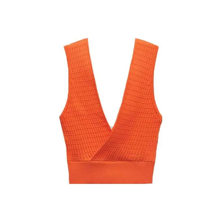 ZARA Tank Tops Women's Orange-0