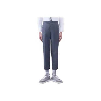 THOM BROWNE Straight Leg Turn Up Hem Trousers