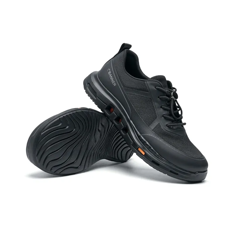 C°BANNER Breathable, Height Enhancing, Lightweight Low Top Casual Shoes Men's Black-4