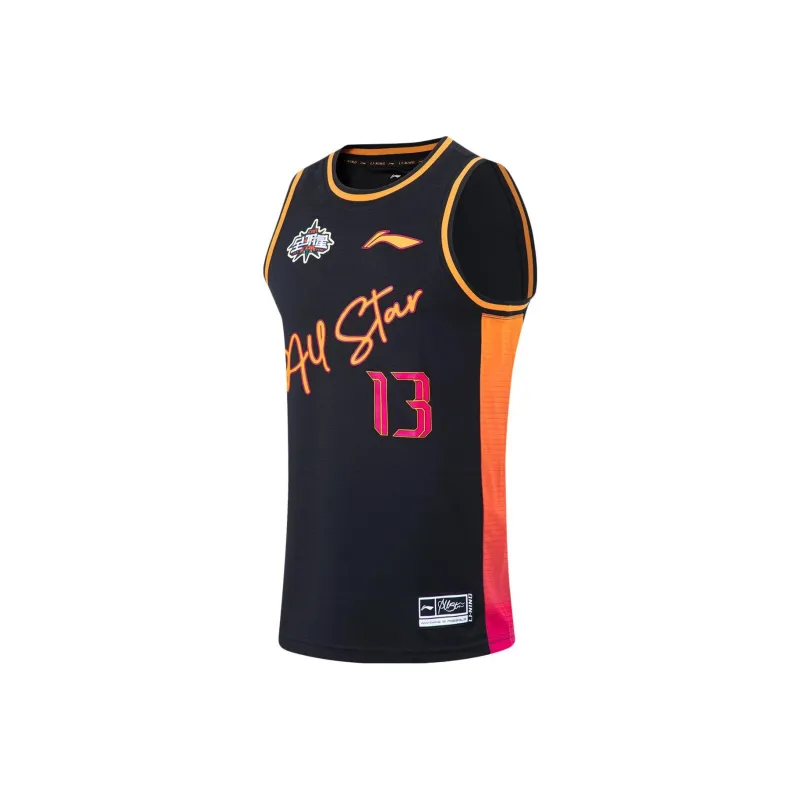 LiNing CBA Collection Professional Basketball Collection Basketball Jerseys Men's Black-0