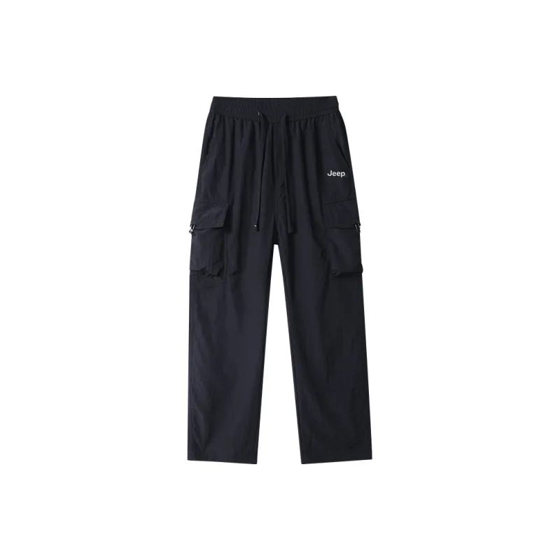 Jeep Loose Fit Straight Fit Draped Wide Leg Casual Pants Unisex-0