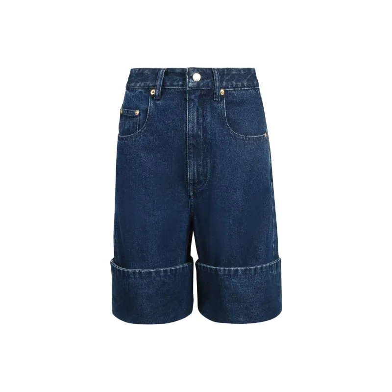 Valeria Obbaco Denim Shorts Unisex Blue-0