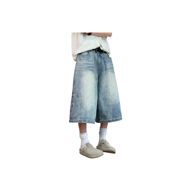 MARK WAFFLE Denim Shorts Unisex-6