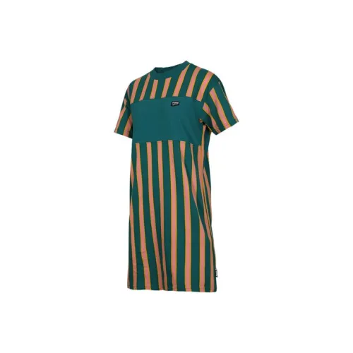 PUMA T Shirt Women's Green Stripes
