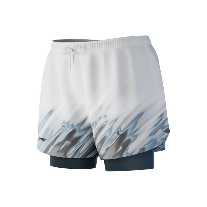 LiNing Swimming Shorts Men's White Blue-0