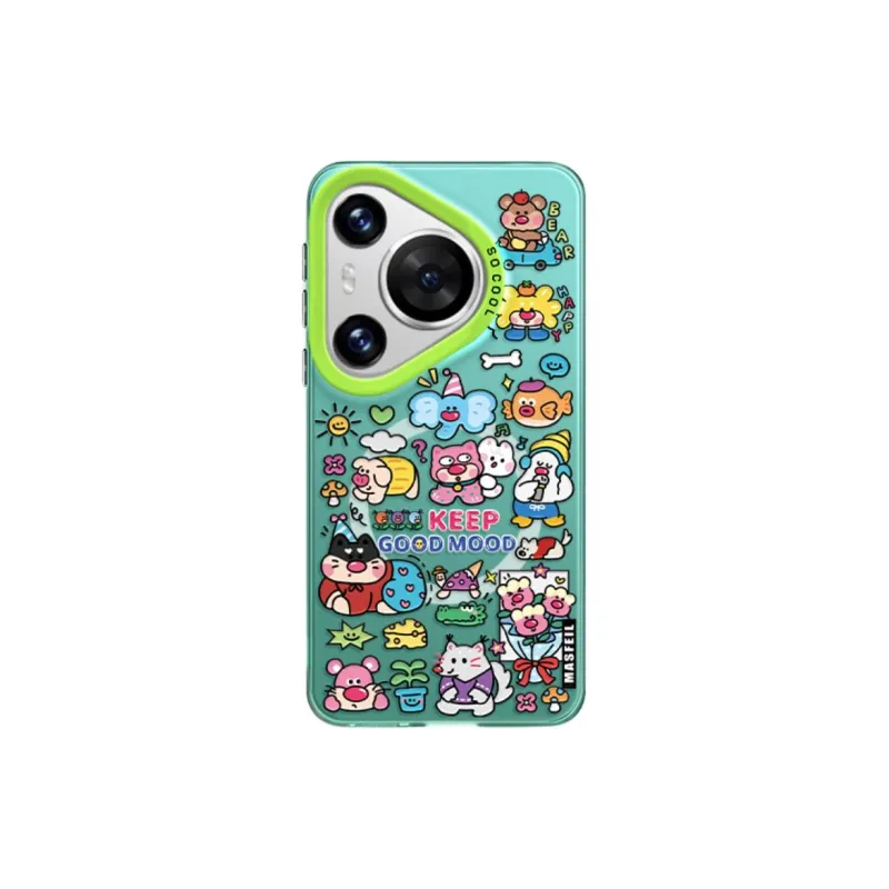 Marsfield Acrylic Material Magnetic Case Happy Graffiti Phone Cases Compatibility Huawei P70/60/50/40PRO-0