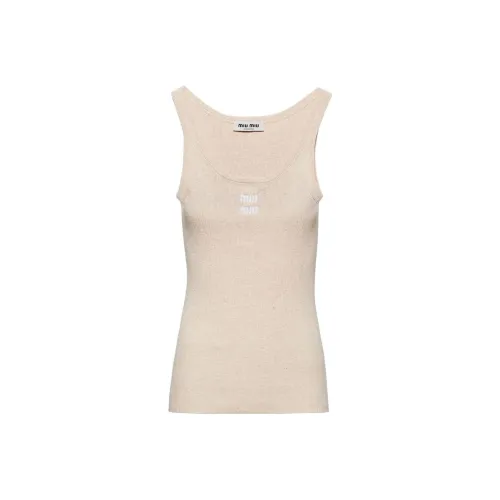 MIU MIU Tank Tops Women's Beige
