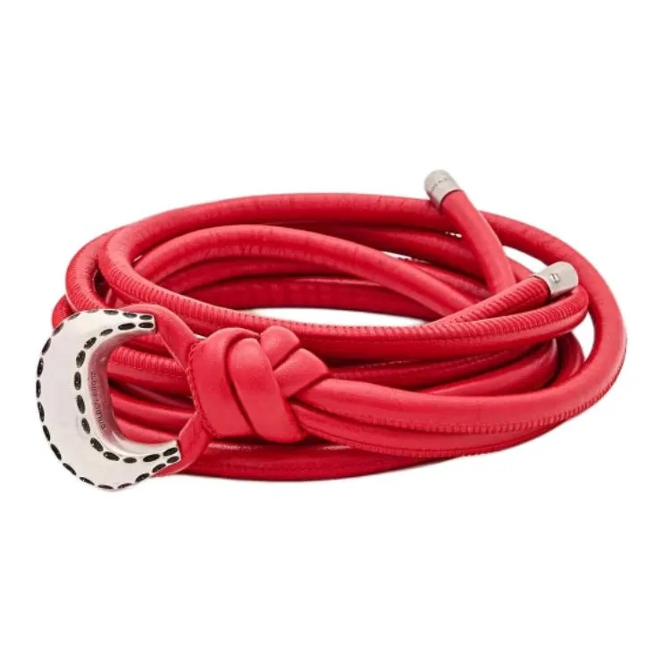 Golden Goose Sheepskin Leather Belts Women's Red -0