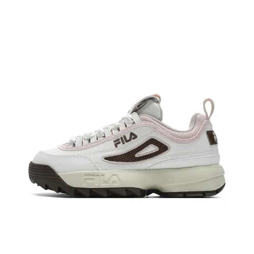 FILA Disruptor 2 Anti Slip Wear Resistant Low Top Casual Shoes Women's White Pink