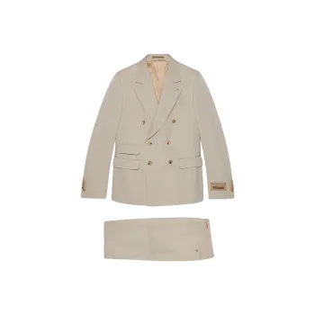 GUCCI Business Suits Men Clothing Sets Light Gray