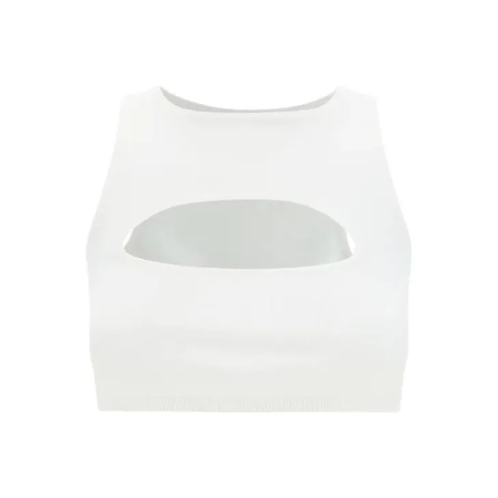 DSQUARED 2 Cut Out Crewneck Sleeveless Cropped Top-0