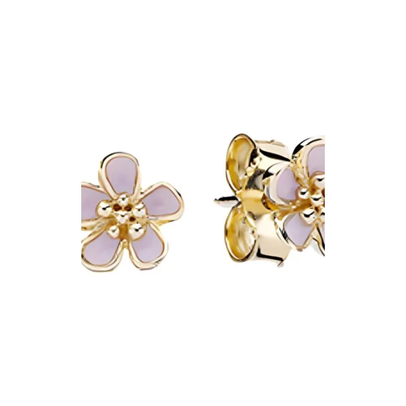Pandora Enamel Stud Earrings Women's Pink-2