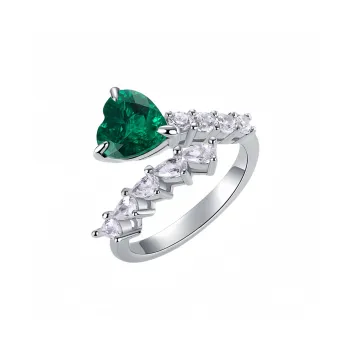 KOYOOME S925 Sterling Silver Cultured Emerald Rings Unisex