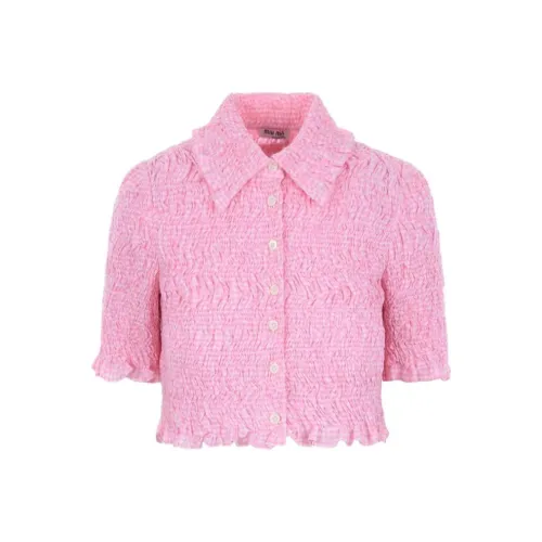 MIU MIU SS22 Crop Tops Women's Pink