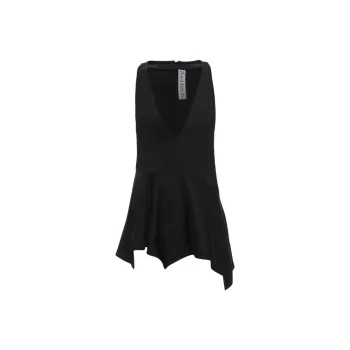 JW Anderson V Neck Ruffled Hem Satin Top
