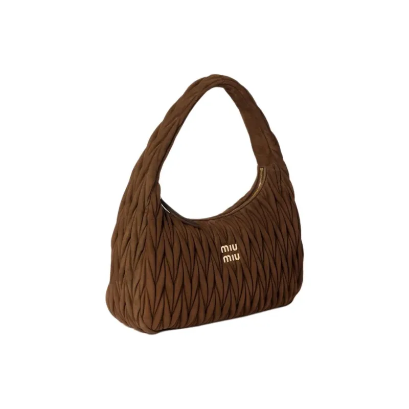 MIU MIU Wander Series Lambskin Handbag Extra Large Women's Cocoa Brown-1