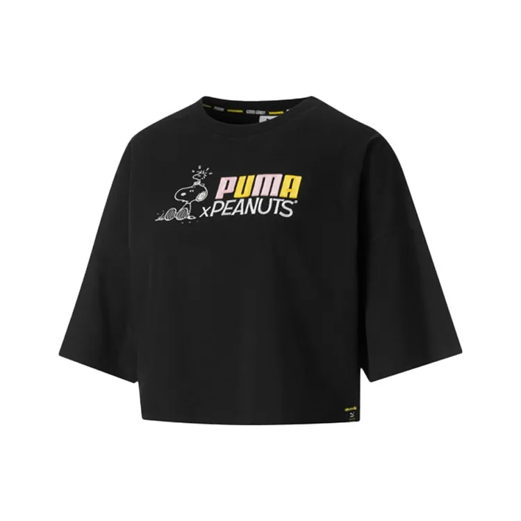 PUMA X PLEASURES Co brand Crop Tops Women's Black-0