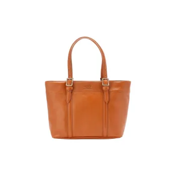 AVIREX Genuine Leather Tote Bag, Shopping Bag, Handbag Men's Camel Brown
