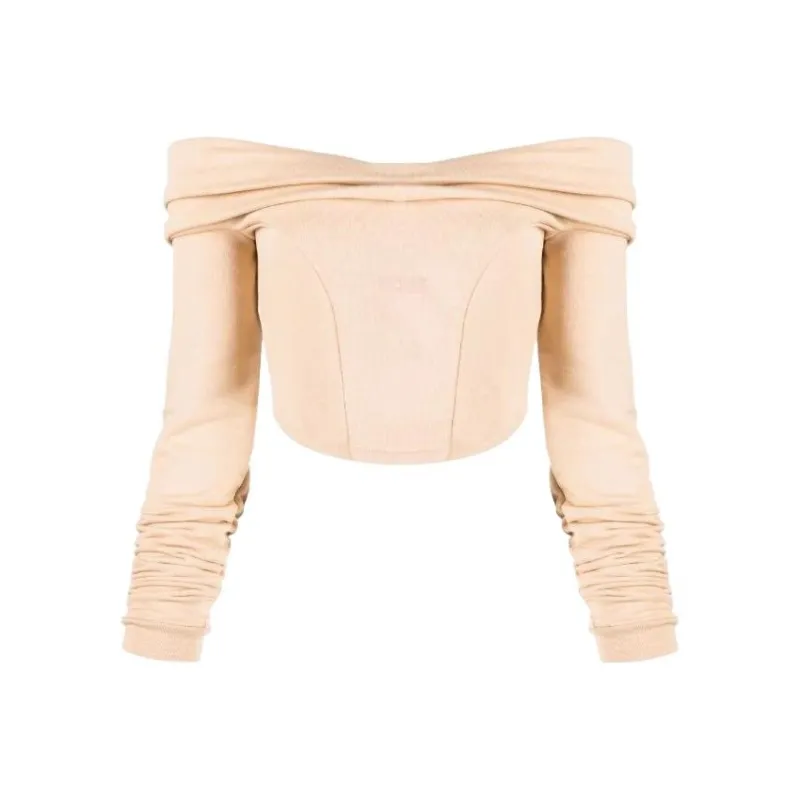GCDS Couture Logo print Off shoulder Sweatshirt-0