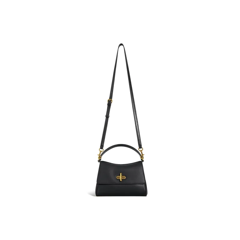 Cthulhu Cow Leather Handbag Medium Size Women's Black-4