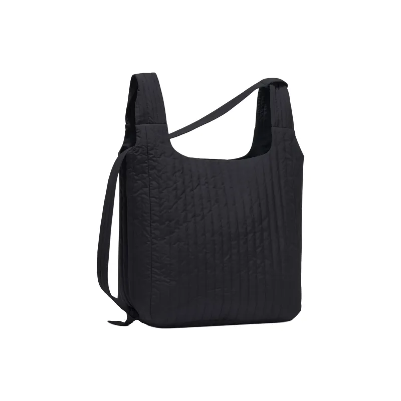 Nice Rice Fabric Shoulder Bag, Crossbody Bag, Handbag Medium Size Unisex Black/Ecru-1