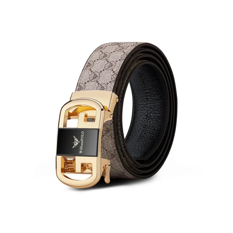 WilliamPOLO Cow Leather Belts Men's 3.5cm Width-27