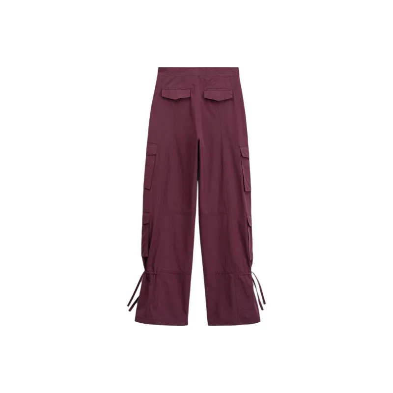 ZARA Cargo Pants Women's Eggplant Purple-1