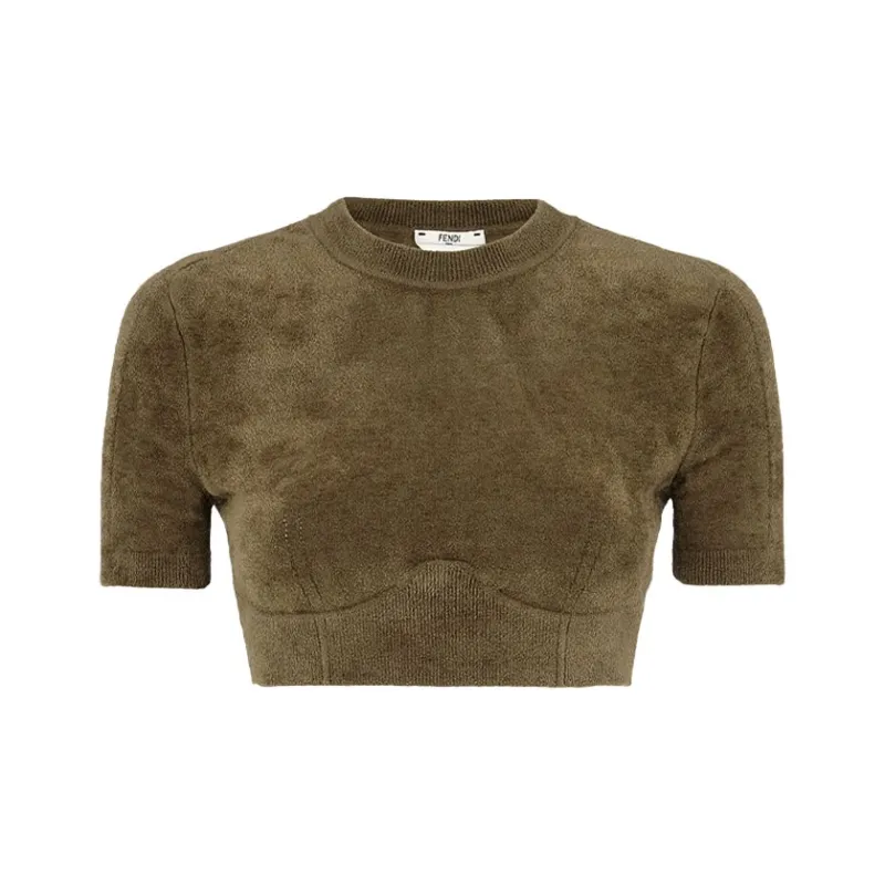 FENDI X Skims Collaboration Crop Tops Women's Green-0