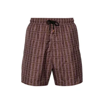 Roberto Cavalli Tiger Tooth detailed Logo print Swim Shorts