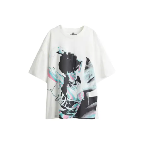 H&M T Shirt Women's Cream/Billie Eilish
