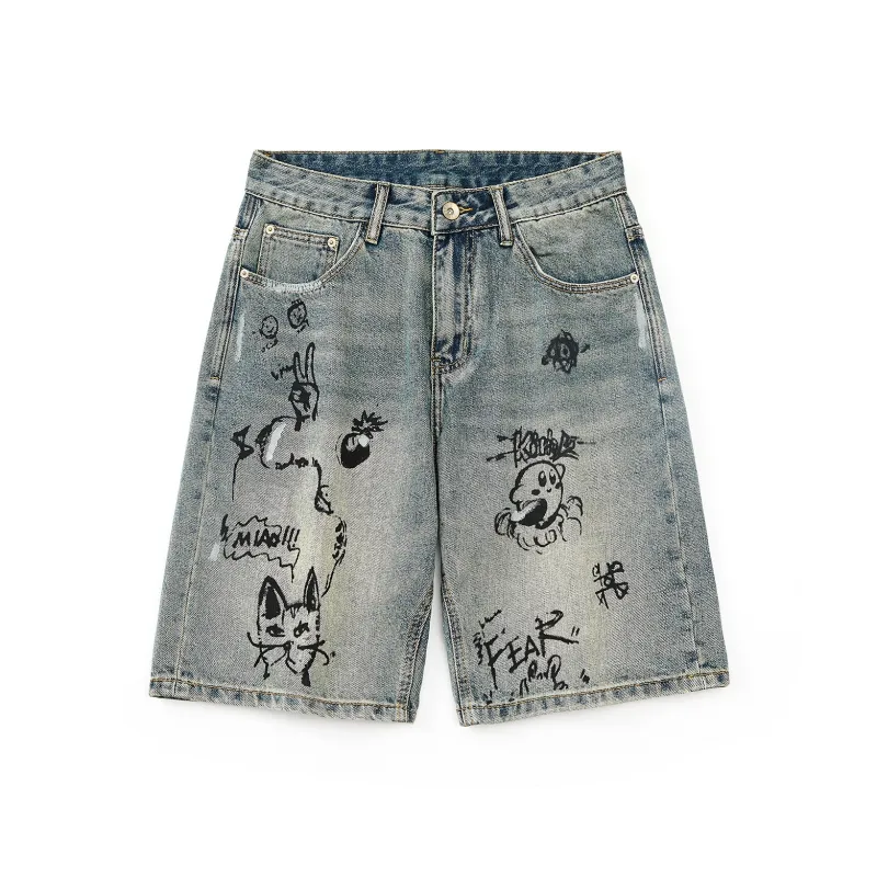 SANTASTIC Denim Shorts Men's Blue-0