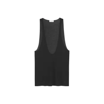 SAINT LAURENT Cassandre Sleeveless Tank Top
