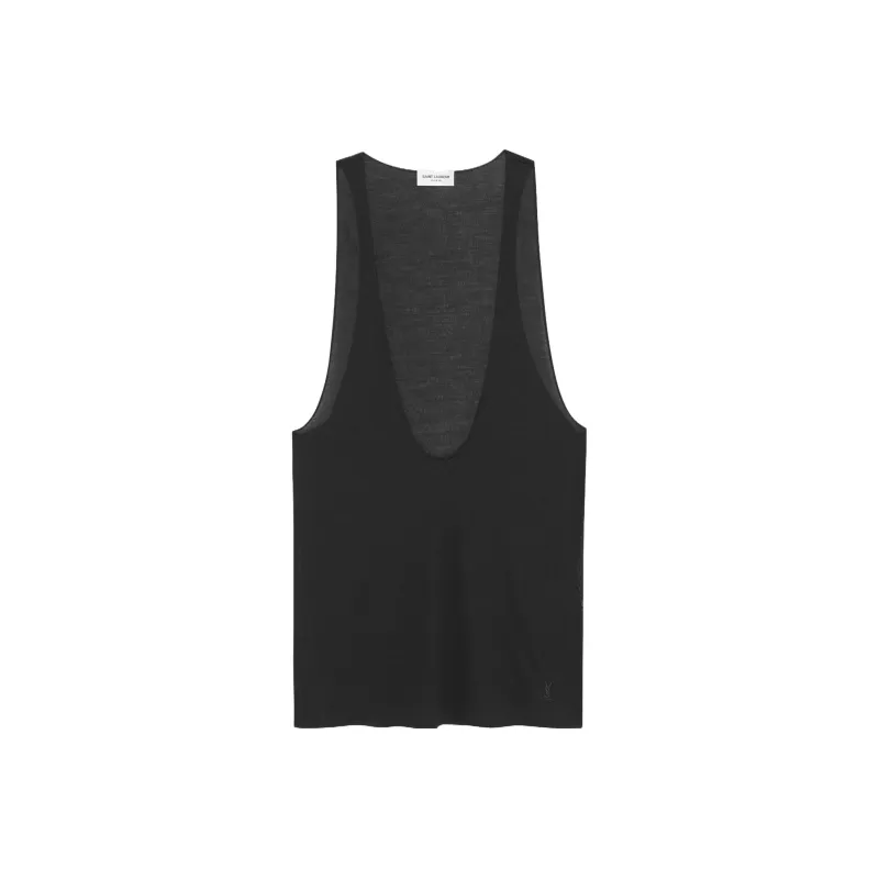 SAINT LAURENT Cassandre Sleeveless Tank Top-0