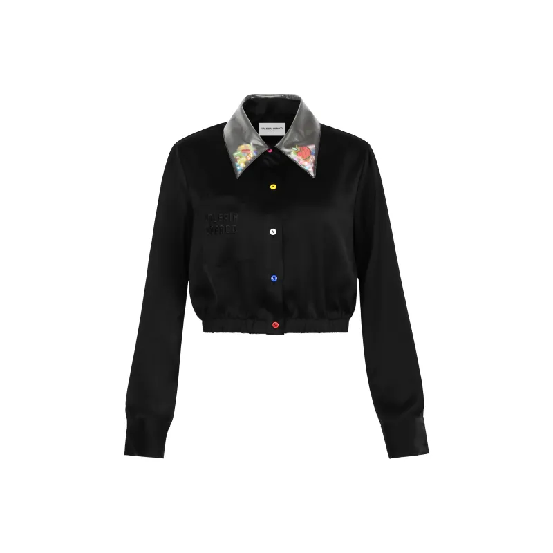 Valeria Obbaco Crop Tops Women's Black-0