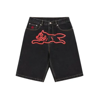 ICECREAM Spring Denim Collection Denim Shorts Unisex Black