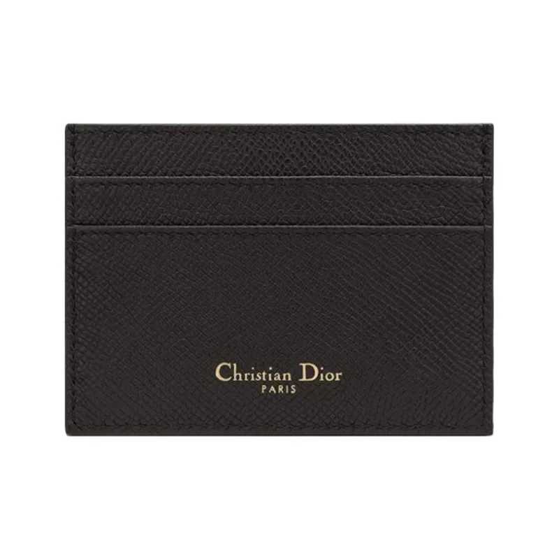 DIOR Grain Cow Leather Card Holder Card Holder Unisex Black-1