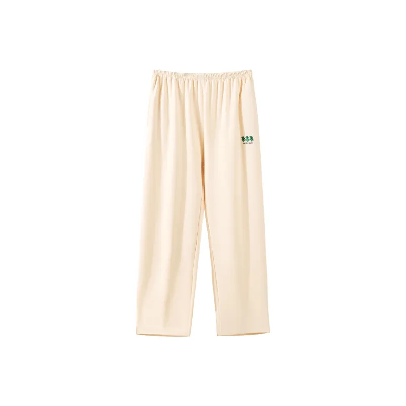 Urban Beauty Pajama Pants Fashion Solid Color Casual Versatile Girlish Heart, Sweet Style Embroidery Cute Women's-5