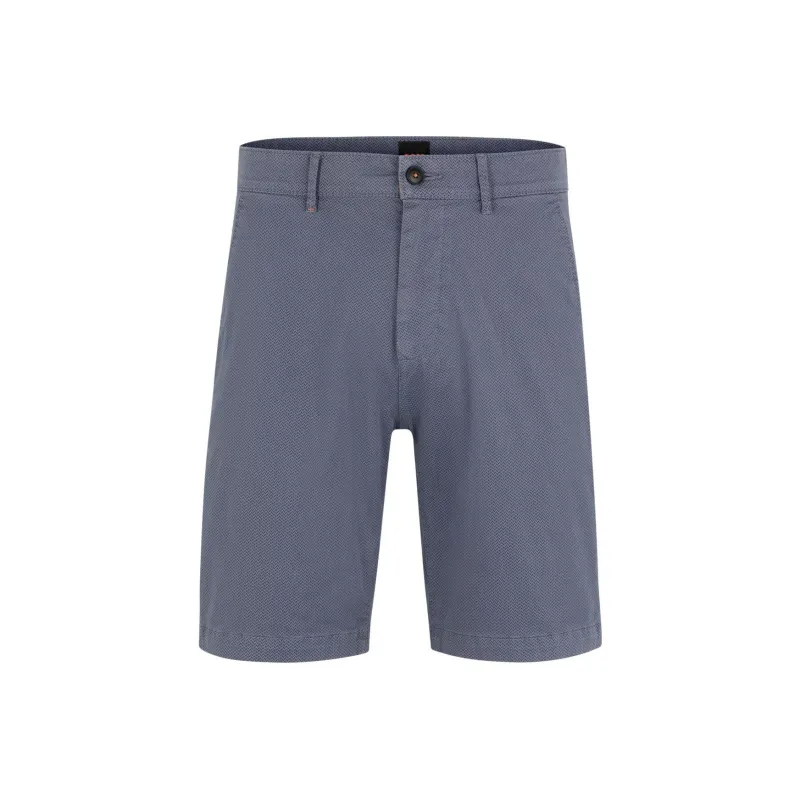 HUGO BOSS Slim-Fit Shorts In Stretch-Cotton Twill Casual Shorts Men's Dark Blue-0