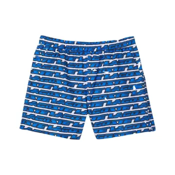 LACOSTE Swimming Shorts Men Blue White Print