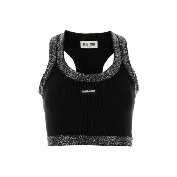 MIU MIU Tank Tops Women's Black