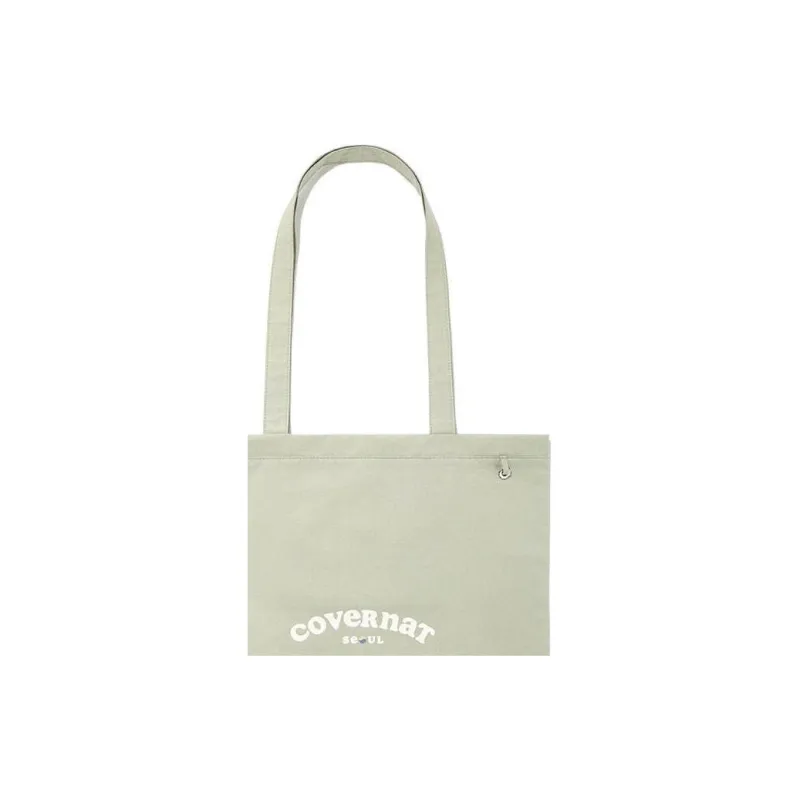 COVERNAT Cotton Tote Bag, Shopping Bag, Handbag, Shoulder Bag Women's Mint Green-2