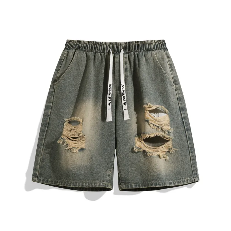 Love Monster Denim Shorts Unisex-15