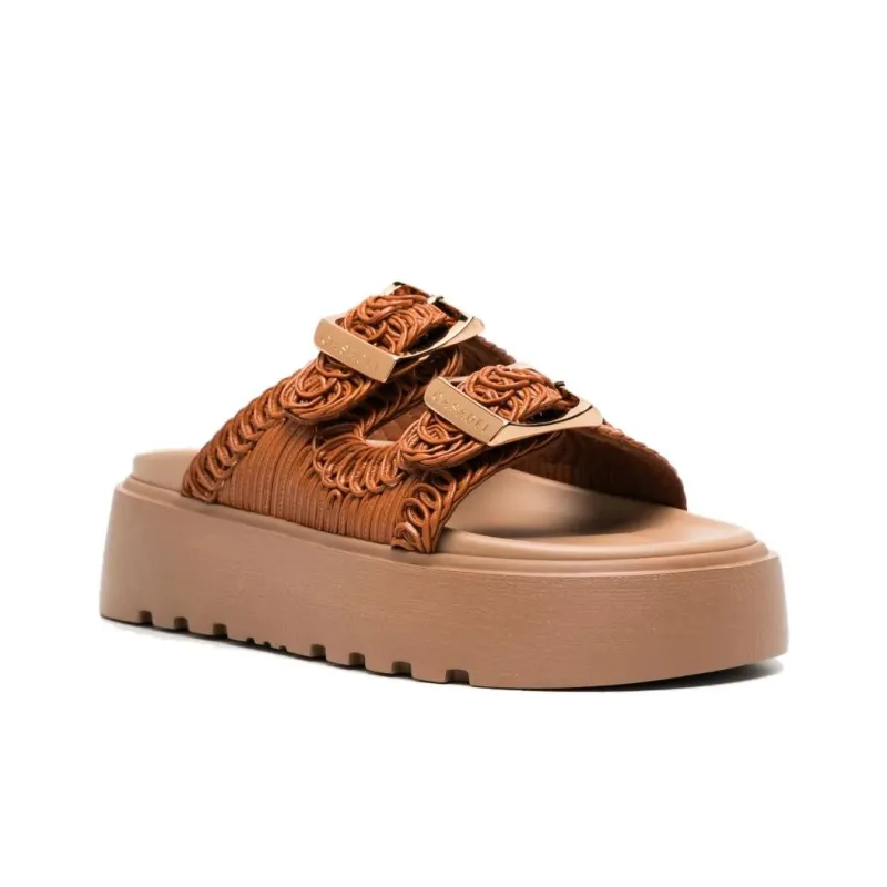 Casadei Slip Resistant Slide Slippers Women's Brown-2