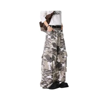 DAND Casual Pants Unisex White Gray Camouflage