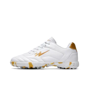 Binary TF Rubber Broken Studs Slip Resistant, Abrasion Resistant, Lightweight Soccer Shoes Unisex White Gold