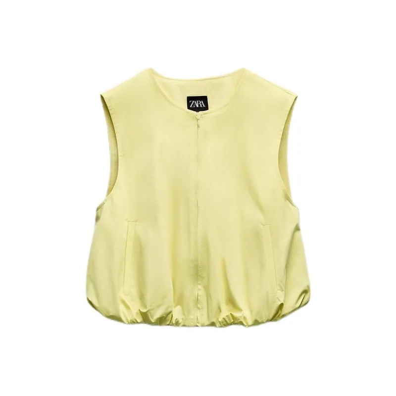 ZARA Tank Tops Women's Lemon Yellow-0