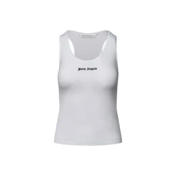 PALM ANGELS Classic Logo Rib Tank Top White